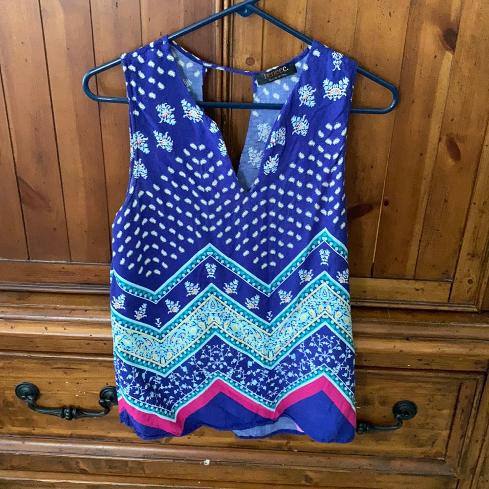 Say less shirt 100% rayon with V cut in the front and V cut in the back